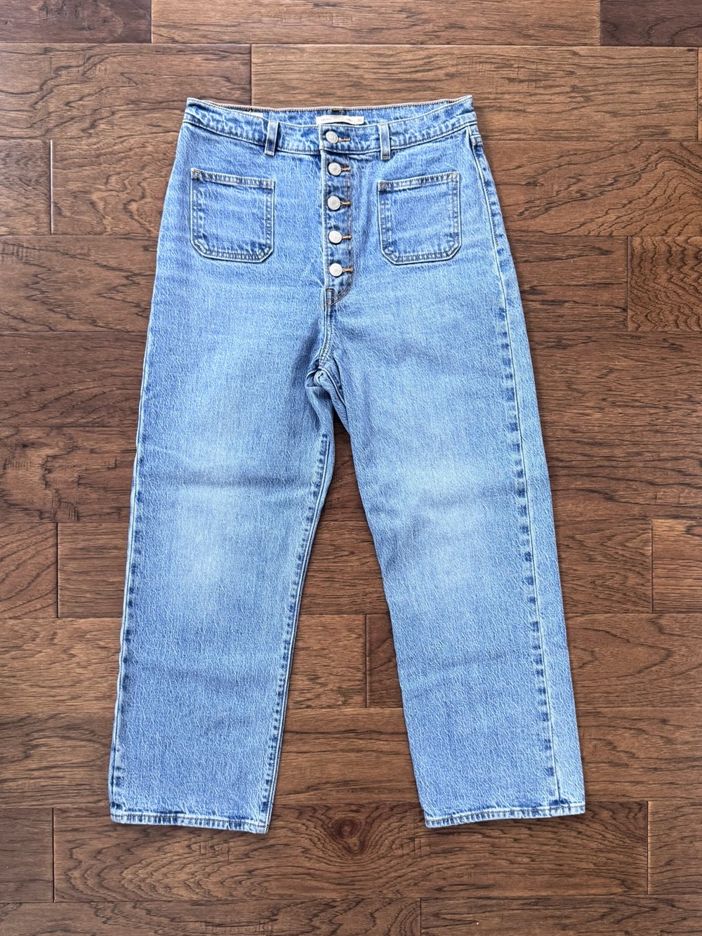 EUC Levis Ribcage Straight Patch Pocket Women's Jeans Size 30 Light Wash